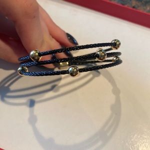 Braided black and gold bracelet
